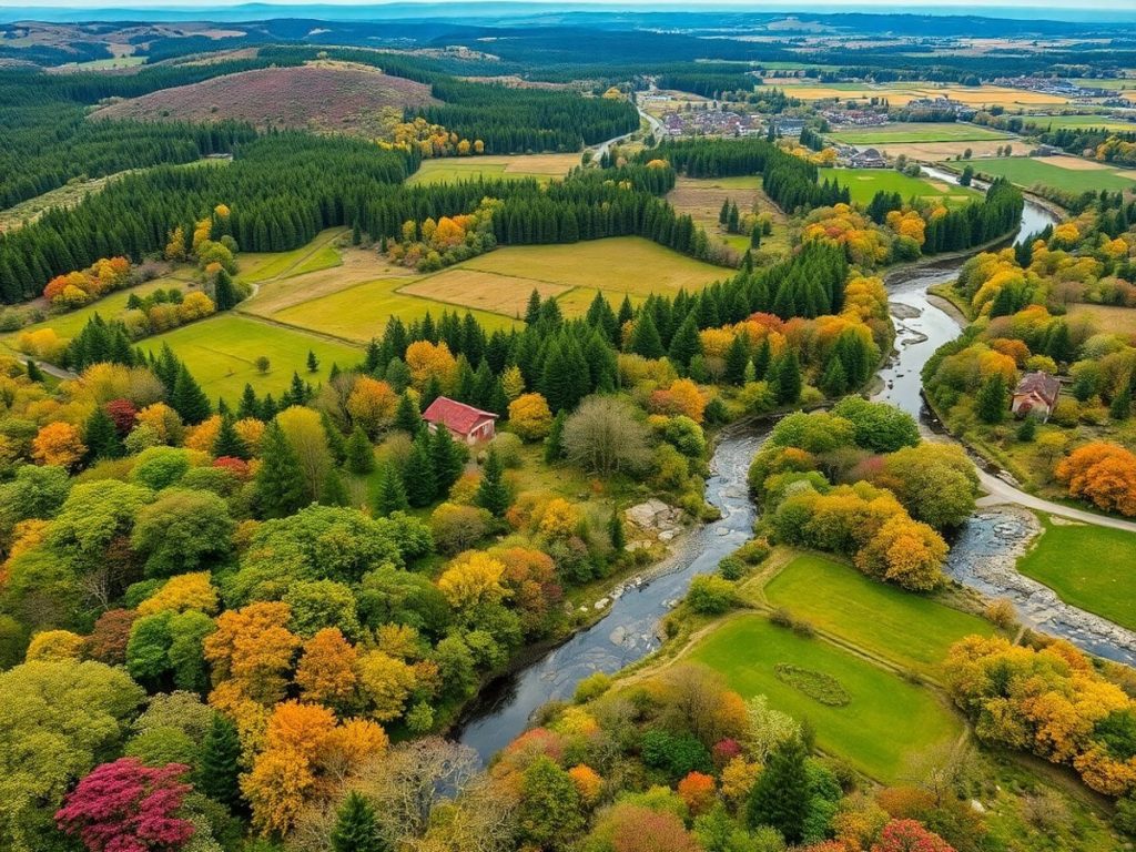 Peisaj de biodiversitate afectat de schimbările climatice.